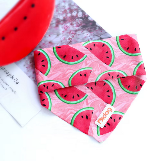 Add a touch of cuteness to your pup’s look with our Soft Cotton Dog Scarf! Multiple stylish designs, comfortable fit, and perfect for any outing. watermelon