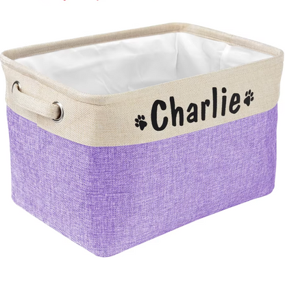 Cesta personalizada para guardar juguetes y accesorios para perros 