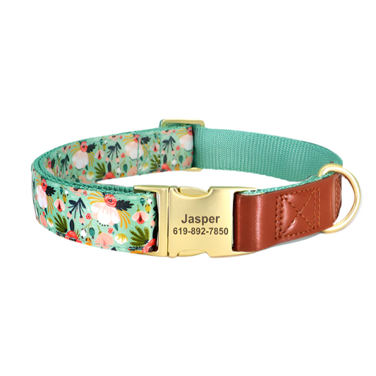 Bloom in Meadow Mint → Bloom & Be Found – Custom Floral Dog Collar