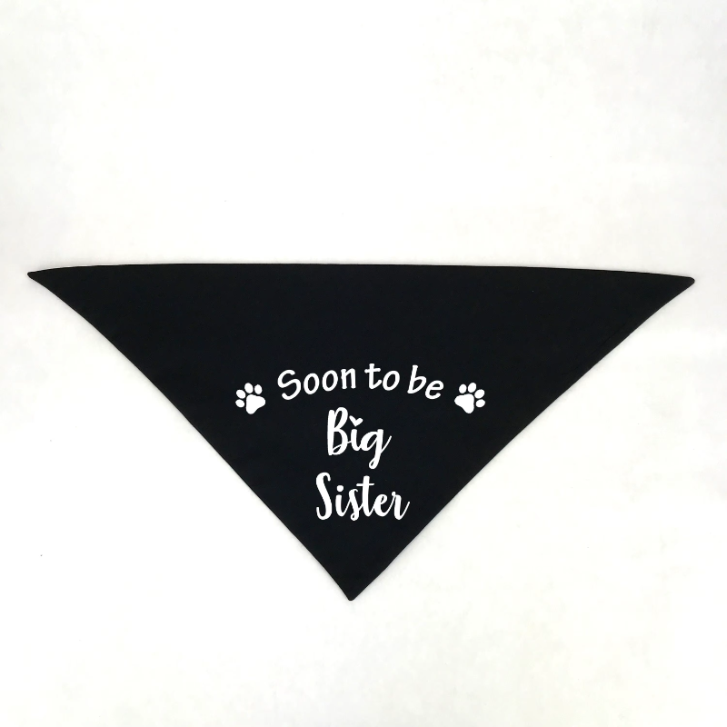 Soon To Be Big Sister Black Bandana Pregnancy Announcement