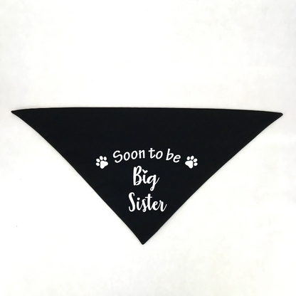 Soon To Be Big Sister Black Bandana Pregnancy Announcement