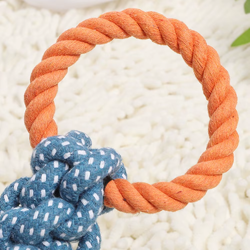Juguete para perros de cuerda mordedora natural tejida a mano: limpieza dental y diversión masticable