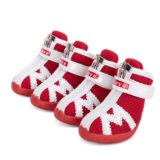 Red TrueLove All - Terrain Dog Boots - Mesh Comfort & Protection - The Fur Pal Dog quality premiumdogsupplies