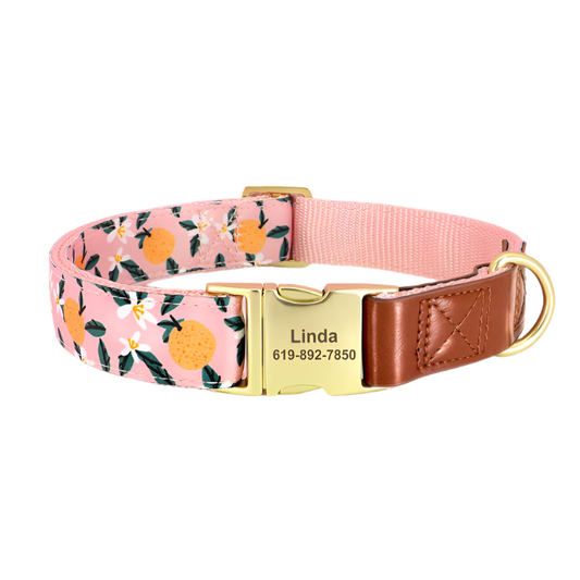 Bloom in Peach Blush: Bloom & Be Found – Custom Floral Dog Collar