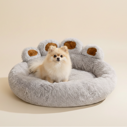Soft Retreat Pet Grey Paw Bed - Cozy Comfort for Your Furry Friend - The Fur Pal Dog quality premiumdogsupplies