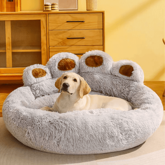 Soft Retreat Pet Grey Paw Bed - Cozy Comfort for Your Furry Friend - The Fur Pal Dog quality premiumdogsupplies