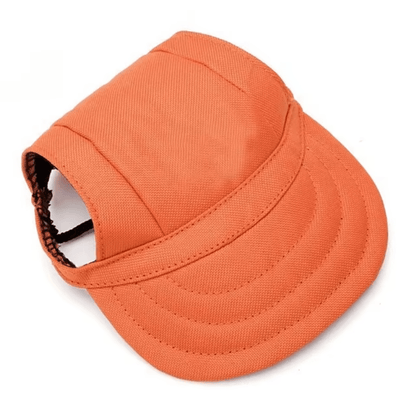 Orange Canvas Dog Baseball Hat - Stylish Summer Cap for Small Dogs - The Fur Pal Dog quality premiumdogsupplies