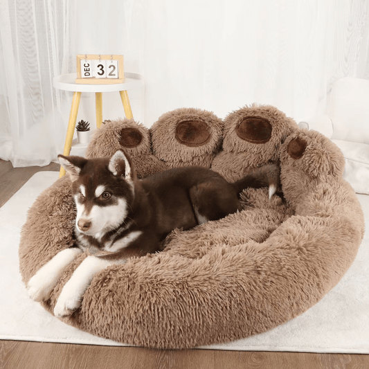 Soft Retreat Pet Brown Paw Bed - Cozy Comfort for Your Furry Friend - The Fur Pal Dog quality premiumdogsupplies