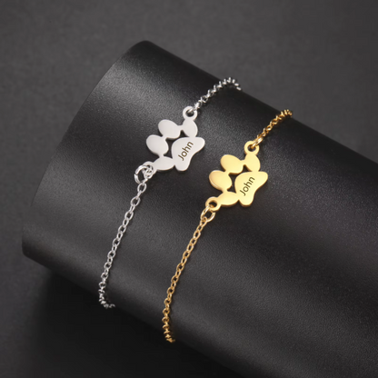 Pulseira de pata de cachorro de aço inoxidável personalizada 