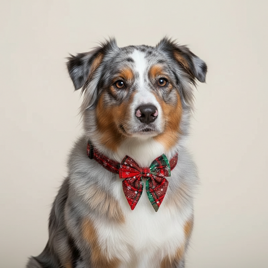 Coleira para cães com laço alegria de inverno