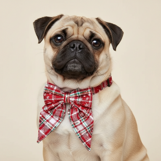 Gola clássica de Natal com laço