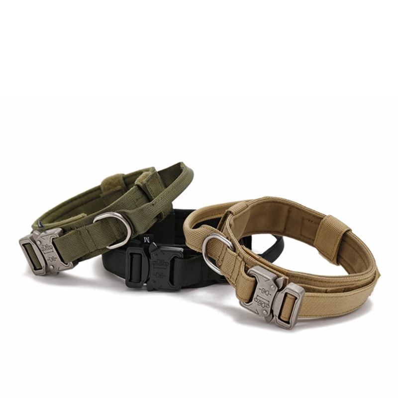 Reflective Tactical Dog Collar – Durable Nylon for Large Dogs