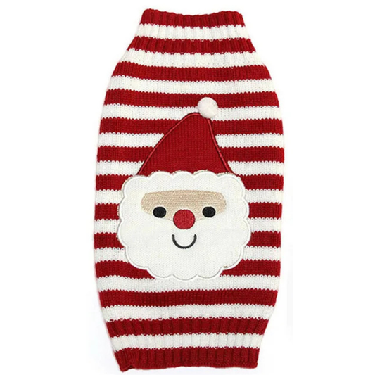 Santa Claus Holiday Pup Sweater – Warm Christmas Knit for Dogs