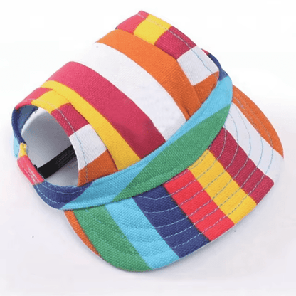Stripe Canvas Dog Baseball Hat - Stylish Summer Cap for Small Dogs - The Fur Pal Dog quality premiumdogsupplies
