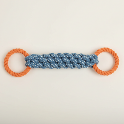 Brinquedo de corda de mordida natural feito à mão para cães - Limpeza dos dentes e diversão de mastigação