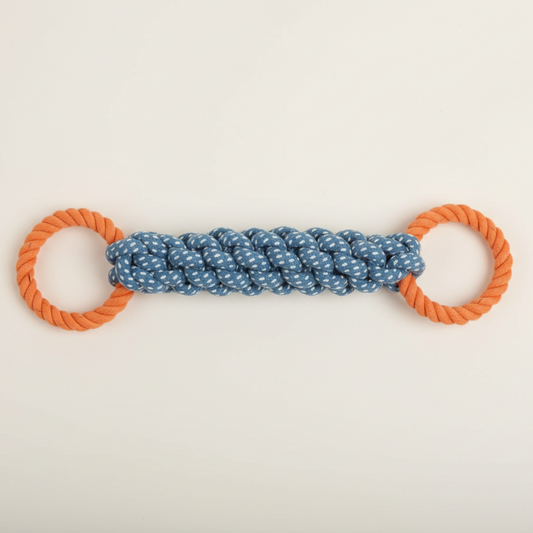 Brinquedo de corda de mordida natural feito à mão para cães - Limpeza dos dentes e diversão de mastigação