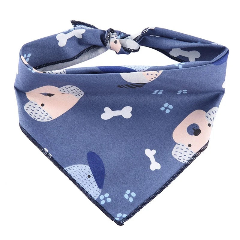 Blue Woof Bandana – Playful Dog Print Scarf for Trendy Pups
