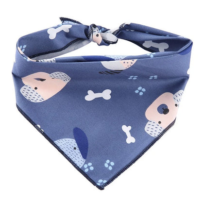 Blue Woof Bandana – Playful Dog Print Scarf for Trendy Pups