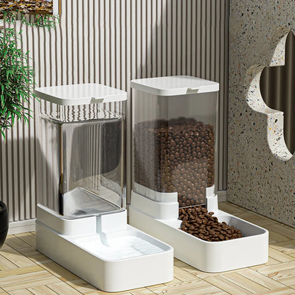 HOOPET Automatic Dog Feeder & Water Dispenser - Transparent Food Storage