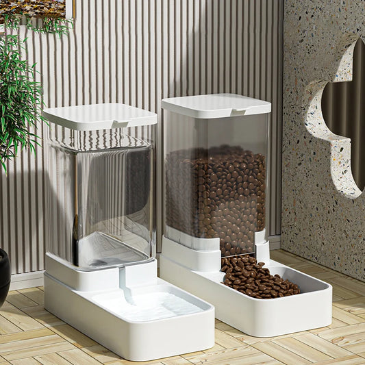 HOOPET Automatic Dog Feeder & Water Dispenser - Transparent Food Storage