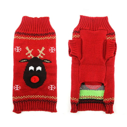 Red Deer Holiday Pup Sweater – Warm Christmas Knit for Dogs