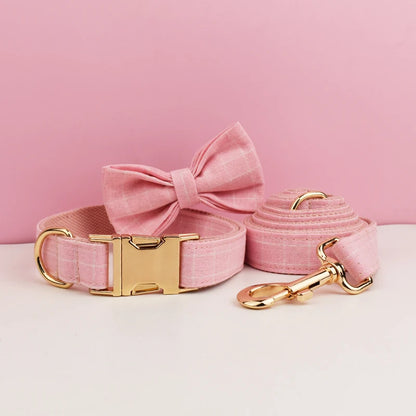 Add timeless elegance to your dog’s look with the Luxury Plaid Bow Tie Collar Collection. Premium quality, stylish plaid patterns, and detachable bow ties for versatile charm. pinkplaid