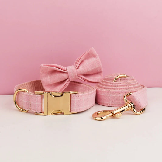 Add timeless elegance to your dog’s look with the Luxury Plaid Bow Tie Collar Collection. Premium quality, stylish plaid patterns, and detachable bow ties for versatile charm. pinkplaid