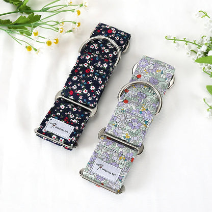 Showcase your dog's elegance with the Italian Motif Dog Collar. Crafted for Italian Greyhounds and Whippets, this premium cotton collar blends comfort and sophistication.  Let me know if you’d like help with more product content! dark floral 6