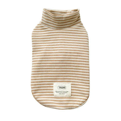 Suéter listrado CozyVelvet para cães – Casaco de inverno macio bordado para animais de estimação de pequeno e médio porte