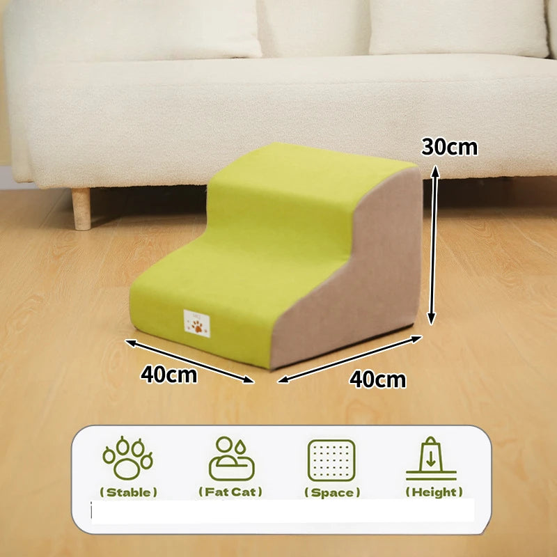 Memory Foam Dog Step Ramp – 2/3-Step Washable Pet Stairs for Sofas & Beds