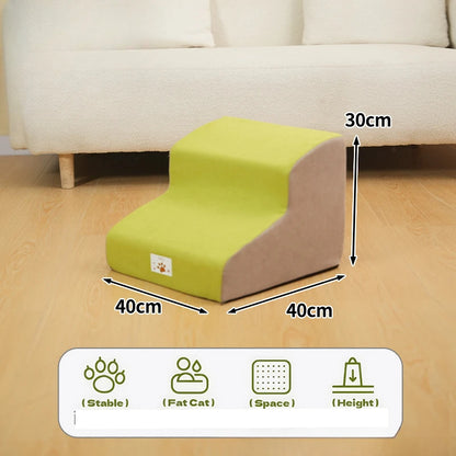 Memory Foam Dog Step Ramp – 2/3-Step Washable Pet Stairs for Sofas & Beds