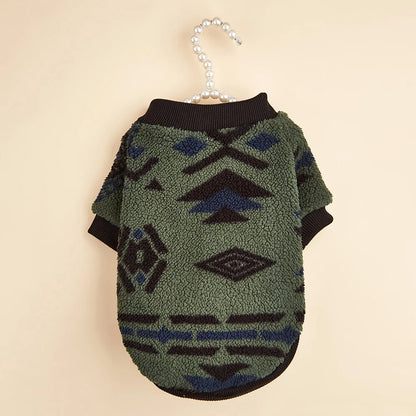 Suéter WoofWool Pullover para cães de pequeno e médio porte - Verde Exército 