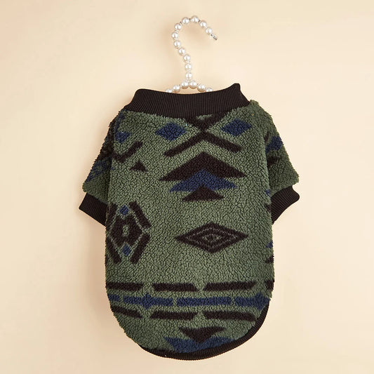 Suéter WoofWool Pullover para cães de pequeno e médio porte - Verde Exército 