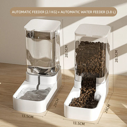 HOOPET Automatic Dog Feeder & Water Dispenser - Transparent Food Storage