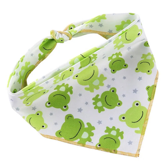 Froggy Fun Bandana – Green Frog Print Scarf for Playful Pups