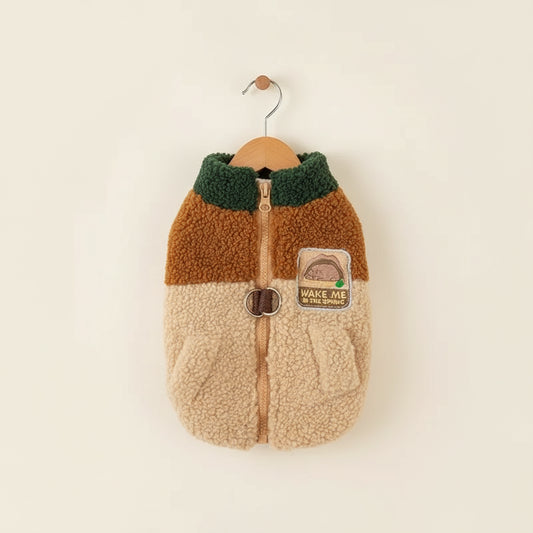 Cardigã castanho aconchegante para cão