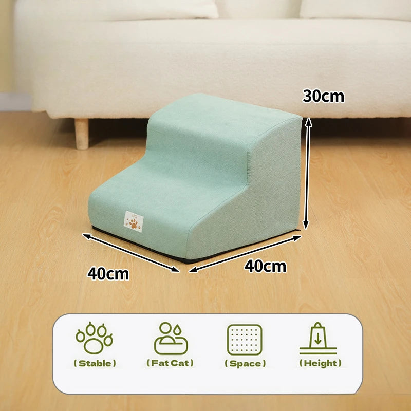 Memory Foam Dog Step Ramp – 2/3-Step Washable Pet Stairs for Sofas & Beds