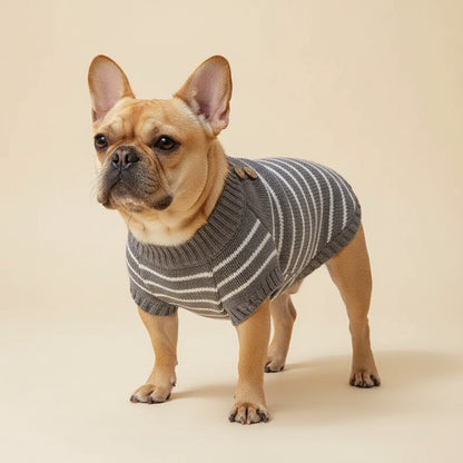 Camisola de malha listrada e aconchegante