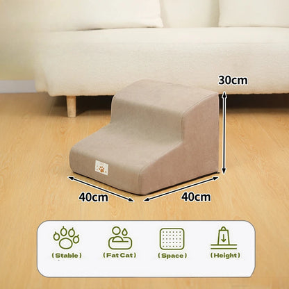 Memory Foam Dog Step Ramp – 2/3-Step Washable Pet Stairs for Sofas & Beds