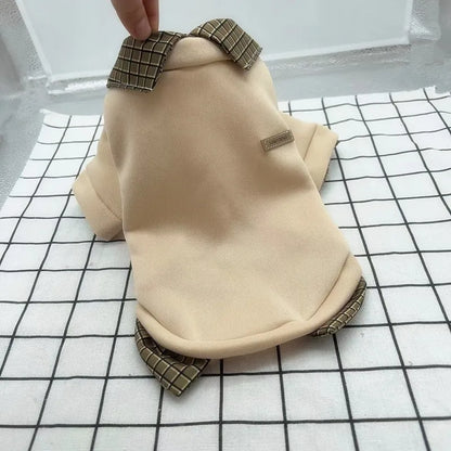 Plaid Dog Hoodie – Autumn & Winter Warm Shirt Jacket
