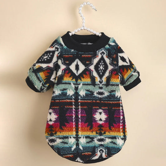Wrap your small dog in style and comfort with our Cozy Chic Woolen Sweater. Perfect for Chihuahuas, Schnauzers, and puppies, this fleece pullover is a must-have for cooler weather walks. black