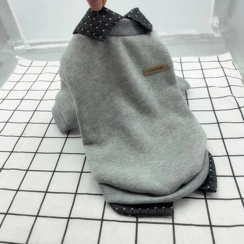 Plaid Dog Hoodie – Autumn & Winter Warm Shirt Jacket