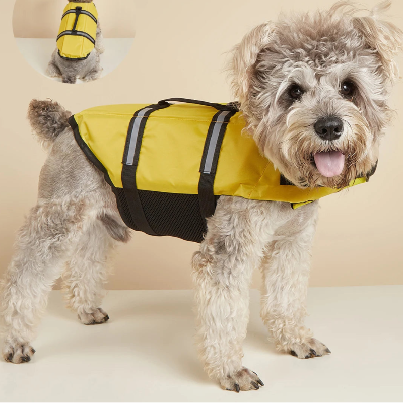WaveGuard Reflective Dog Life Jacket – Adjustable Swim Vest for Large Dogs with Buoyancy & Safety Straps