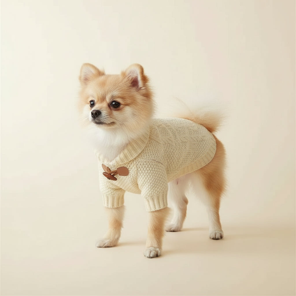 Camisola de malha bege