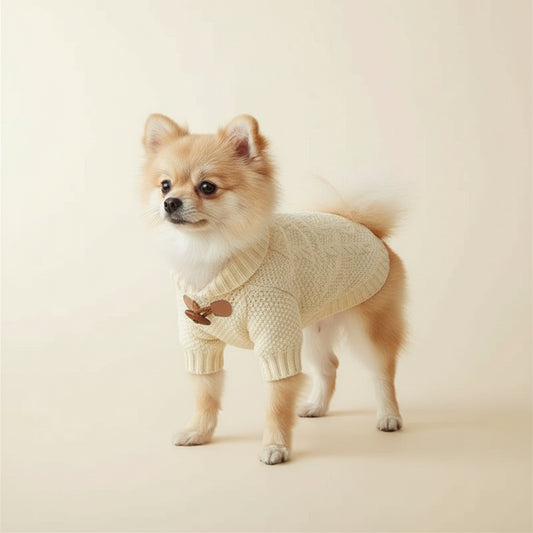 Camisola de malha bege