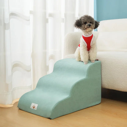 Memory Foam Dog Step Ramp – 2/3-Step Washable Pet Stairs for Sofas & Beds