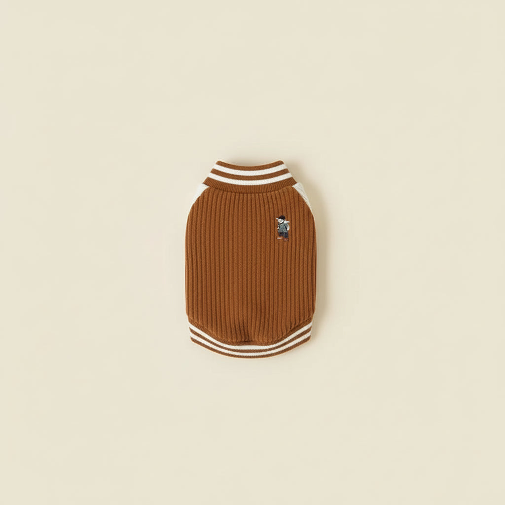 Casaco de beisebol bordado para cães