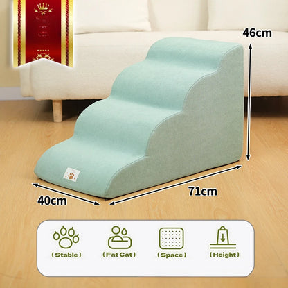 Memory Foam Dog Step Ramp – 2/3-Step Washable Pet Stairs for Sofas & Beds
