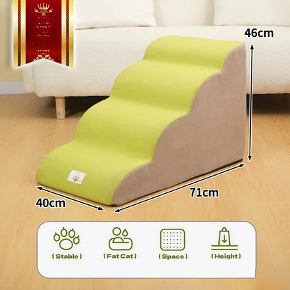 Memory Foam Dog Step Ramp – 2/3-Step Washable Pet Stairs for Sofas & Beds