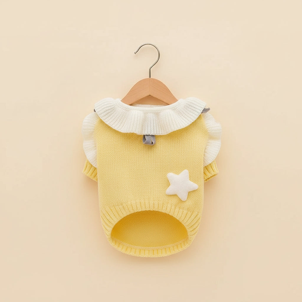 Camisola de malha com estrela amarela